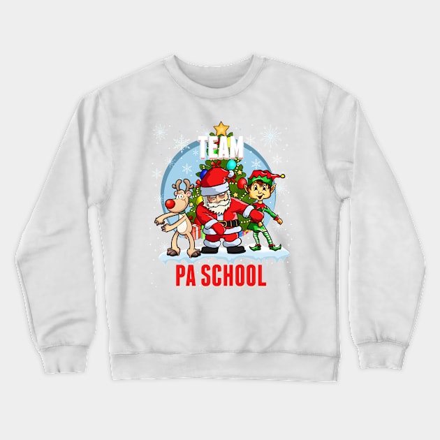 Team PA School Santa Elf Reindeer Flossing Kids Christmas Crewneck Sweatshirt by johnbbmerch